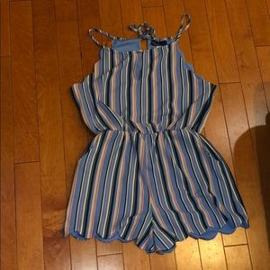 Francesca’s Blue, pink & White Romper